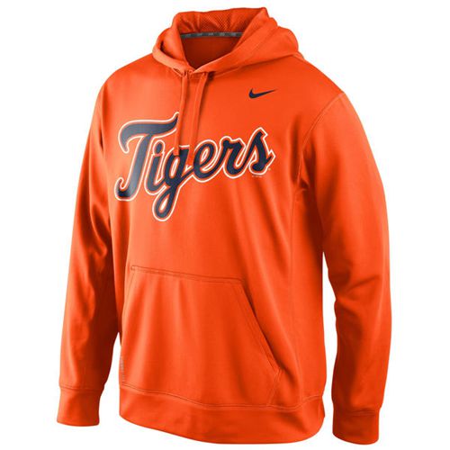 Detroit Tigers Nike Men's KO Wordmark Perfomance Orange MLB Hoodie - Click Image to Close